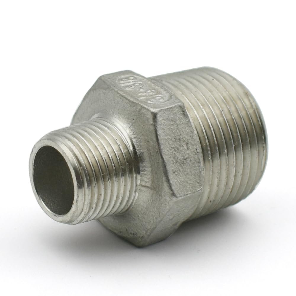 HBGNZU 1-Piece BSP Male/Female Thread Reducer Pipe Fitting, 304 Stainless Steel, 90° MF Elbow, 11l4 to 1 Inch