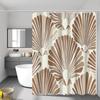 MULERN Wavy Striped Shower Curtain 180 x 180 cm, Waterproof Washable Polyester Fabric, Abstract Bathroom Curtain with 12 Hooks view 1