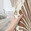 MULERN Wavy Striped Shower Curtain 180 x 180 cm, Waterproof Washable Polyester Fabric, Abstract Bathroom Curtain with 12 Hooks view 4