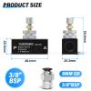 TAILONZ PNEUMATIC 5-Pack Airflow Control Valve with Push-to-Connect Fitting, 3/8-Inch BSP Inline Speed Controller, Straight RE-03 view 2