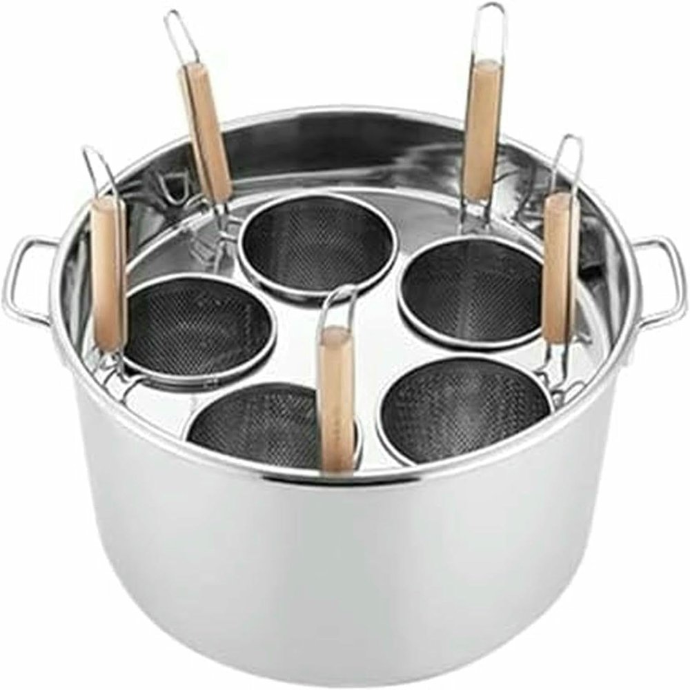 Stainless Steel Pasta Pot with Strainer Insert, 5-Hole Set