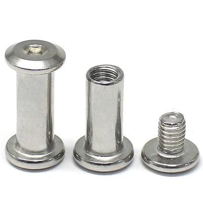 304 Stainless Steel Hex Socket Screw and Nut Combination, Locking Rail, Album/Book Edge Chamfer (M3)