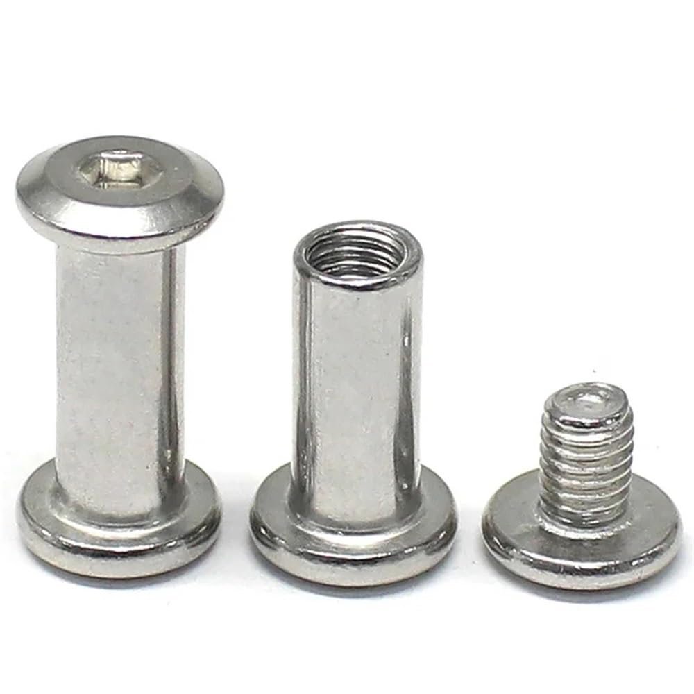 304 Stainless Steel Hex Socket Screw and Nut Combination, Locking Rail, Album/Book Edge Chamfer (M3)