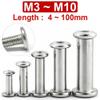 304 Stainless Steel Hex Socket Screw and Nut Combination, Locking Rail, Album/Book Edge Chamfer (M3) view 2