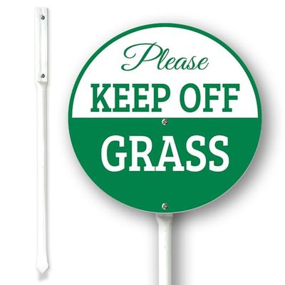 Horienteeon “Keep Off Grass” Sign with 32 cm Stake Set