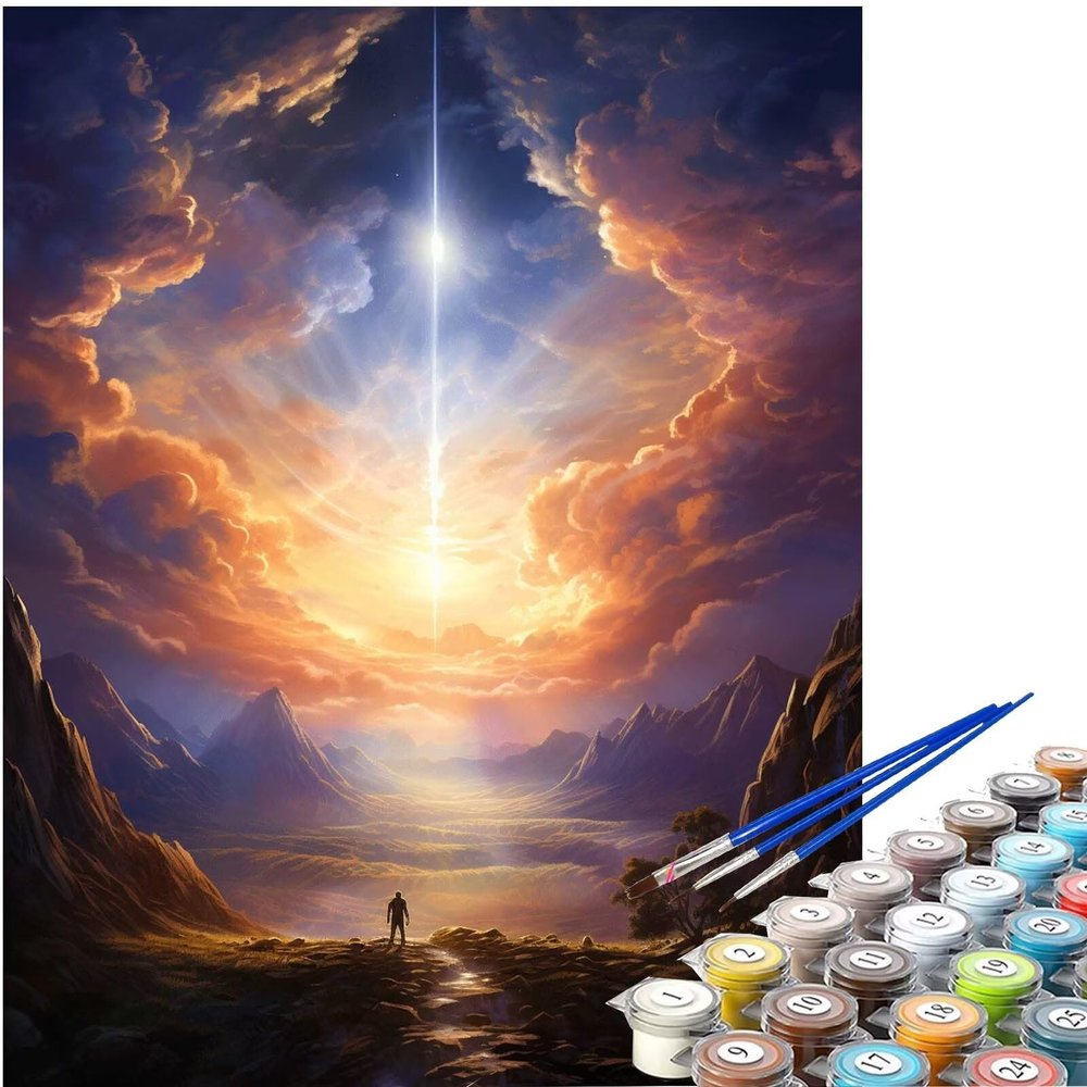 Adult Paint by Numbers Landscape Mountain Kit, 60 x 75 cm