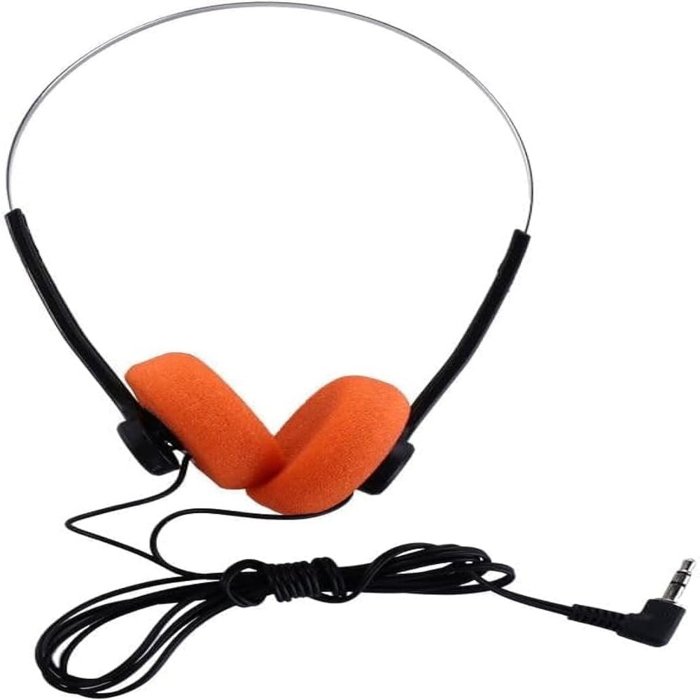 Nlinlin Retro-Style Walkman Headphones, Wired, Orange, 1 Pc