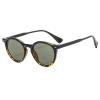 RRNTTTM Round Sunglasses for Women and Men, Clear Frame, UV400 (Black Leopard) view 1
