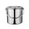 Lijiaxiuyc-101 Thickened Stainless Steel Ice Bucket with Hinged Lid and Carrying Handle, 1.2 L view 1