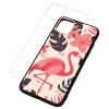 CRIVOTA Case for iPhone 11 Pro Max, Flamingo Design, Glass Back + TPU, Military-Standard Tested view 2