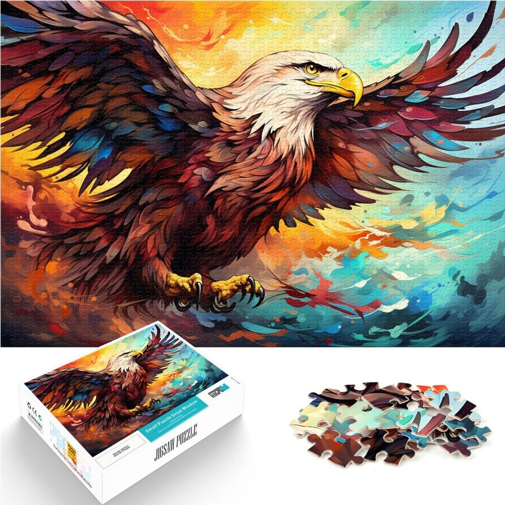 2000-Piece Adult Puzzle, Color Fantasy Falcon, Gray Cardboard, 39.37 x 27.56 in