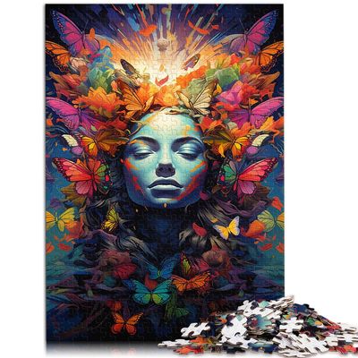 Adult Puzzle, 1,000 Pieces, Butterfly Girl, Wall Decor for Stress Relief, Unique Birthday Gift, 10.27 x 14.96 in