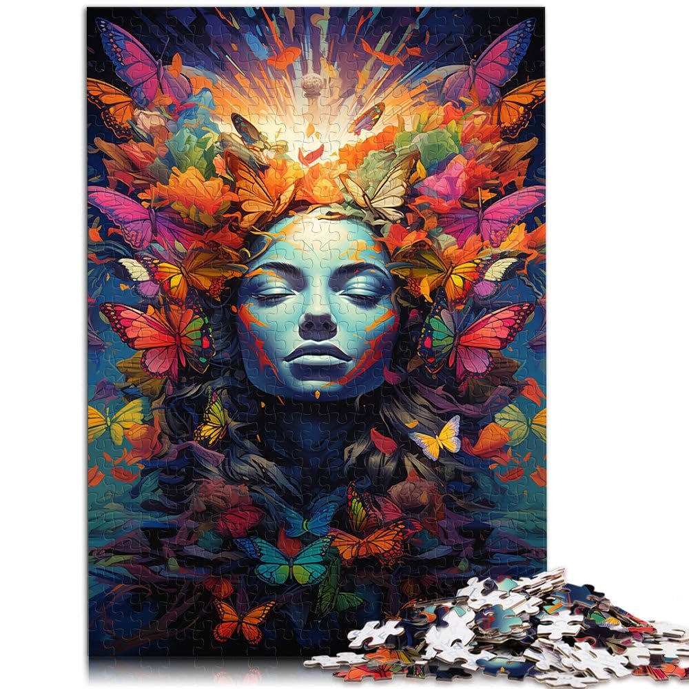 Adult Puzzle, 1,000 Pieces, Butterfly Girl, Wall Decor for Stress Relief, Unique Birthday Gift, 10.27 x 14.96 in