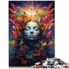 Adult Puzzle, 1,000 Pieces, Butterfly Girl, Wall Decor for Stress Relief, Unique Birthday Gift, 10.27 x 14.96 in view 1