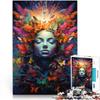 Adult Puzzle, 1,000 Pieces, Butterfly Girl, Wall Decor for Stress Relief, Unique Birthday Gift, 10.27 x 14.96 in view 2