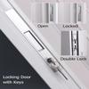 Modern Double Accordion Sliding Closet Door with Lock, Keys, and Handle, White Aluminum Interior Door for Basement, Patio, or Pergola, 80 in Tall, 53 × 80 in view 4
