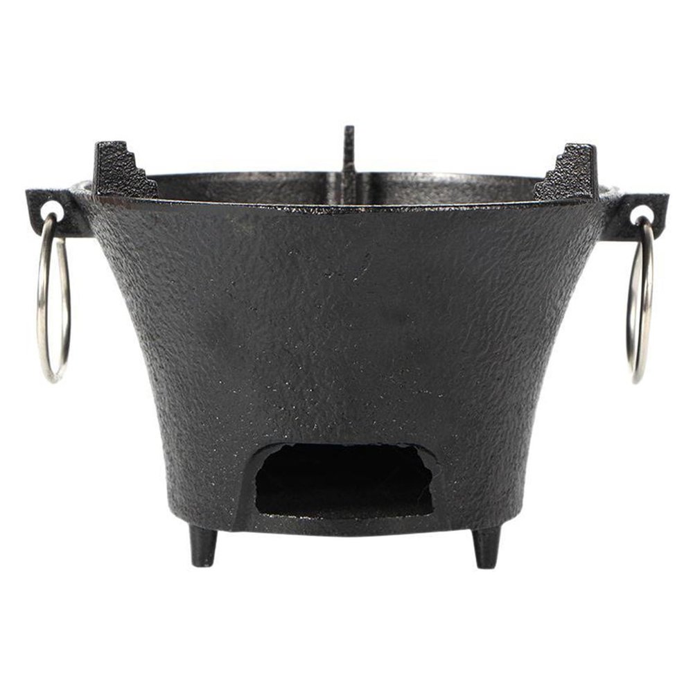 Portable Cast Iron Charcoal Grill for Outdoor Cooking, Camping, Backyard, Garden, and Backpacking, 28 cm/11 in