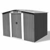 Large Steel Garden Shed with Bike Rack, Gray, 257 x 205 x 178 cm view 1