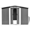 Large Steel Garden Shed with Bike Rack, Gray, 257 x 205 x 178 cm view 3