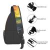 HEBSDFG Pirate Ship at Sunset Sling Backpack, Black, One Size view 4