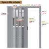 Custom-Size Gray PVC & Acrylic Concertina Door with Handle, 42 × 80 in (106 × 203 cm) view 2
