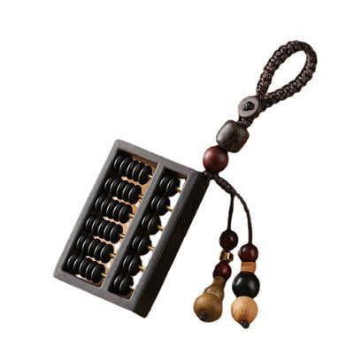 ENSDIEPLS Keychain, Black Sandalwood Abacus Car Keychain, Exquisite High-End Keychain