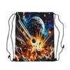 Loussiesd Adult Solar System Drawstring Backpack 30x40cm Outer Space Galaxy Sports Bag view 3
