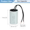 PATIKIL 3-Pack CBB60 Capacitors, 25 µF 450 V Motor Run Capacitors with 2 Black Wires, Gray, 70 x 41 mm view 2