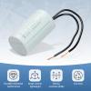 PATIKIL 3-Pack CBB60 Capacitors, 25 µF 450 V Motor Run Capacitors with 2 Black Wires, Gray, 70 x 41 mm view 4