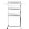 3-Tier Vertical Folding Clothes Drying Rack with 4 Wheels, 15 kg Capacity, 72 x 64 x 170 cm, White view 2