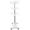 3-Tier Vertical Folding Clothes Drying Rack with 4 Wheels, 15 kg Capacity, 72 x 64 x 170 cm, White view 4