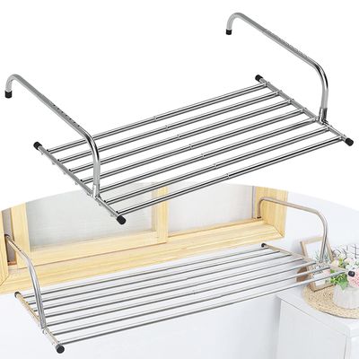 Stainless Steel Clothesline for Indoor and Outdoor Use, Retractable and Foldable Hanging Dryer