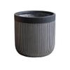 Black-and-White Striped Magnesium Clay Planter for Indoor Use view 1
