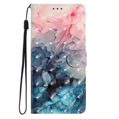 BLOTECH PU Leather Wallet Case for Xiaomi 10T, Pink and Blue Floral Flip Cover