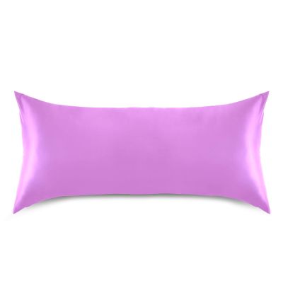 Decorative Satin Pillowcase, Solid Purple, King Size, 50.8 x 101.6 cm