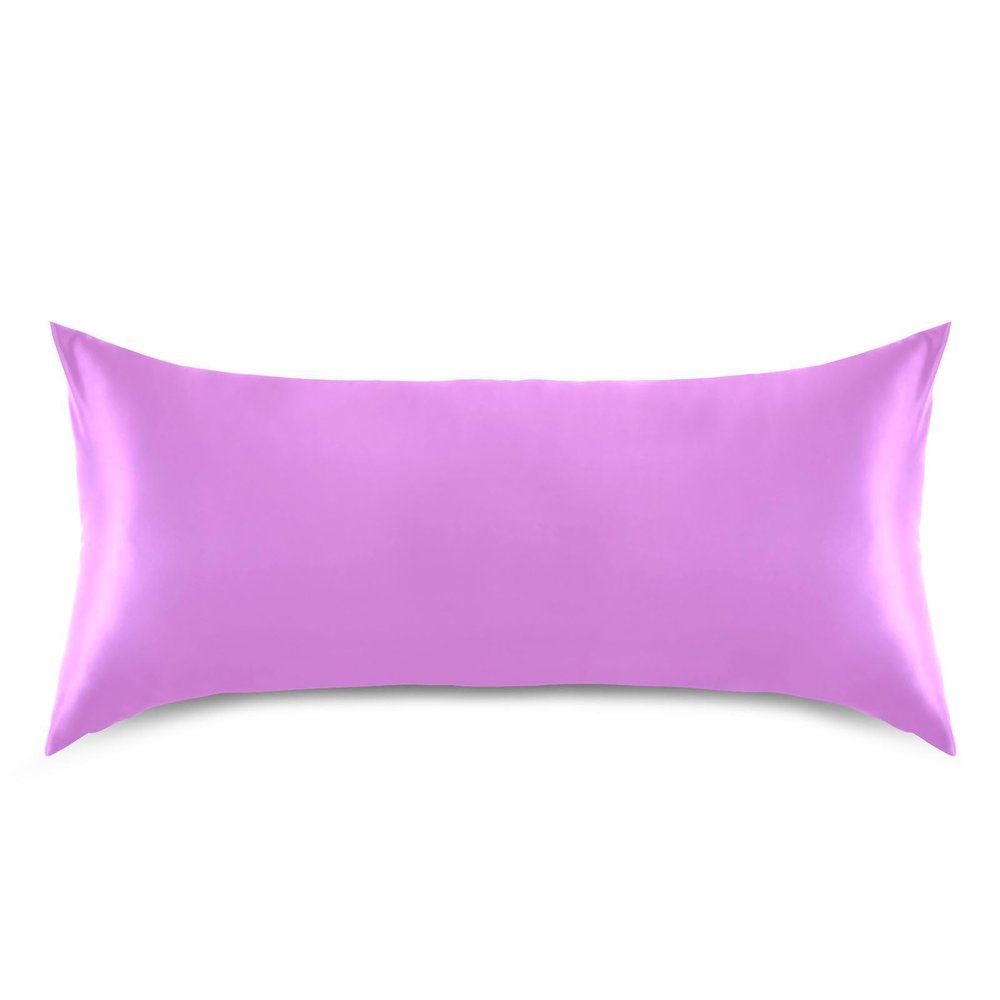 Decorative Satin Pillowcase, Solid Purple, King Size, 50.8 x 101.6 cm