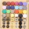 10mm/12mm/15mm/17mm/20mm Colored Metal Snap Buttons, Rose, 15mm, 6 pcs, 501 Hollow view 2