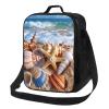 MKNAZ Shells on the Beach Printed Insulated Lunch Cooler Bag with Adjustable Shoulder Strap for Picnics, Office, and School view 1