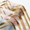 CTRSM Flower Bouquet Wrapping Paper, 20 Sheets, Gold Edge, Semi-Transparent Marble Style, Blue view 2