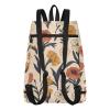 Amooorous Summer Flowers Drawstring Gym Bag, Beige Sports Backpack with Wet and Dry Compartments view 2