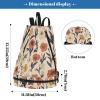 Amooorous Summer Flowers Drawstring Gym Bag, Beige Sports Backpack with Wet and Dry Compartments view 3