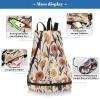 Amooorous Summer Flowers Drawstring Gym Bag, Beige Sports Backpack with Wet and Dry Compartments view 4