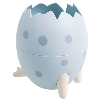 Desktop Organizer, 1-Piece Round Plastic Pen Holder with Cute Dinosaur Egg Design