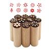 SZSMW 10-Piece Mini Stamps for Clay and Ceramics, Wooden Flower Stamps view 1