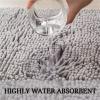 Surwin Chenille Bath Mat, Non-Slip, Soft and Absorbent, Coffee, 50 x 80 cm view 3