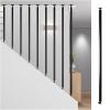 Adjustable Iron Stair Railing Post with Pivoting Mounting Bracket, Black, 210 cm view 1