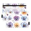 3-Ring Pencil Case with Zipper, Transparent, White, 2-Pack view 1