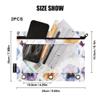 3-Ring Pencil Case with Zipper, Transparent, White, 2-Pack view 3
