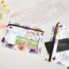 3-Ring Pencil Case with Zipper, Transparent, White, 2-Pack view 4