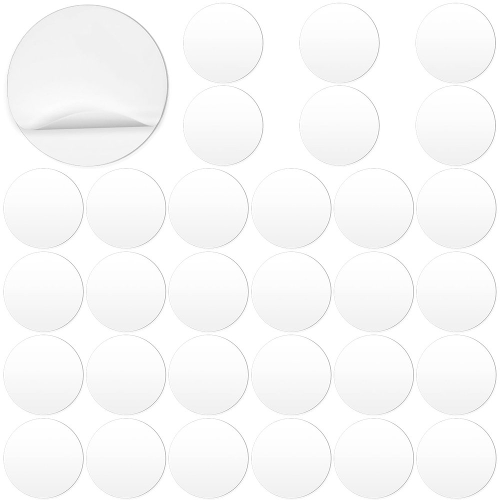 Keadic 30-Pack Clear Round Acrylic Blanks, 88 mm